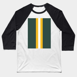 Retro American Football Stripes Green Bay Green, Yellow, White Baseball T-Shirt